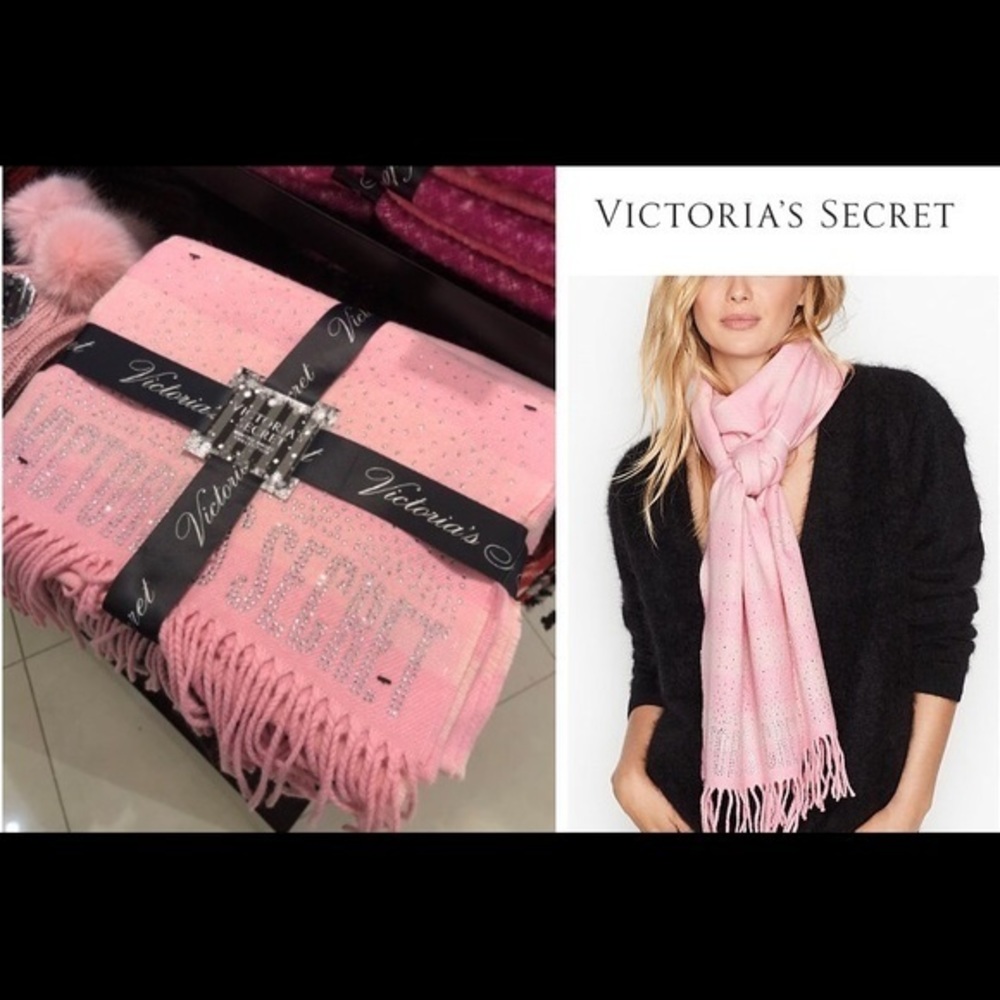 VICTORIA'S SECRETSignature Stripe Woven Scarf pink